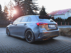 Central Rear Splitter (Vertical Bars) Mercedes-Benz A Hatchback AMG Line W177 - Wayside Performance 