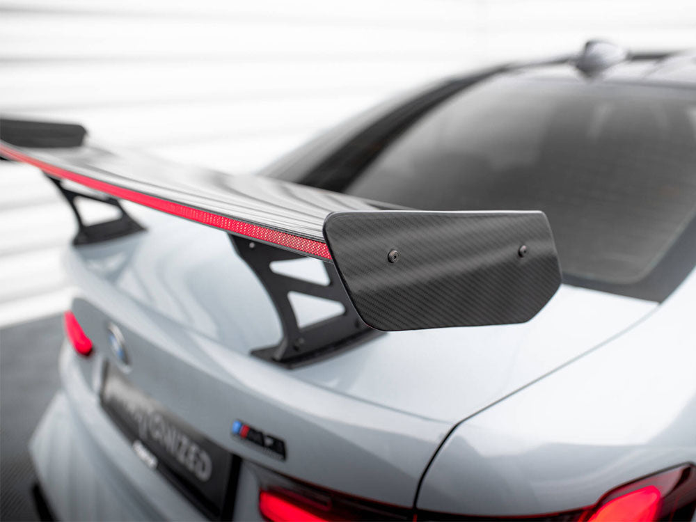 Carbon Spoiler With Internal Brackets Uprights + LED BMW M3 G80 - Wayside Performance 