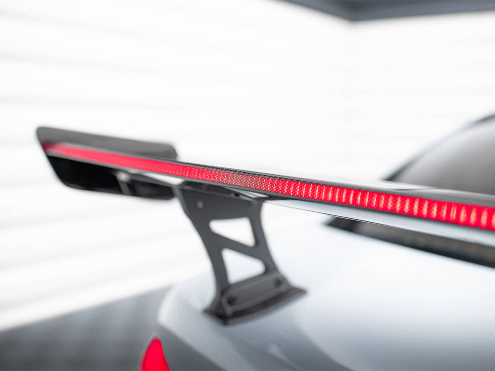 Carbon Spoiler With Internal Brackets Uprights + LED BMW M3 G80 - Wayside Performance 