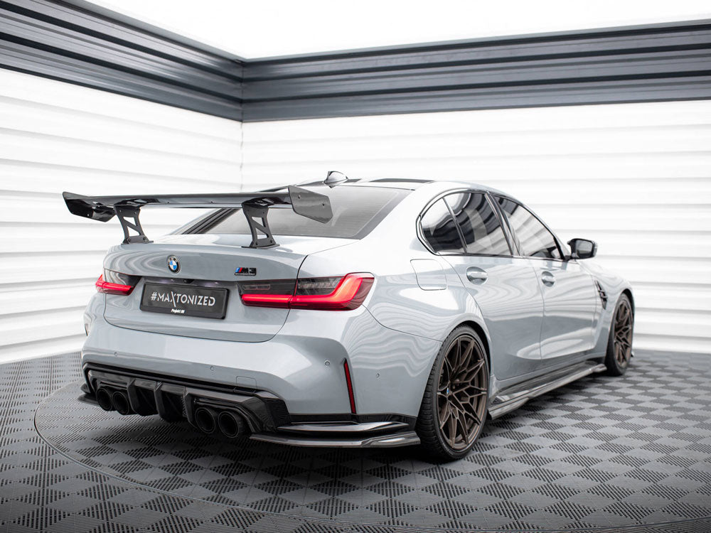 Carbon Spoiler With Internal Brackets Uprights BMW M3 G80 - Wayside Performance 