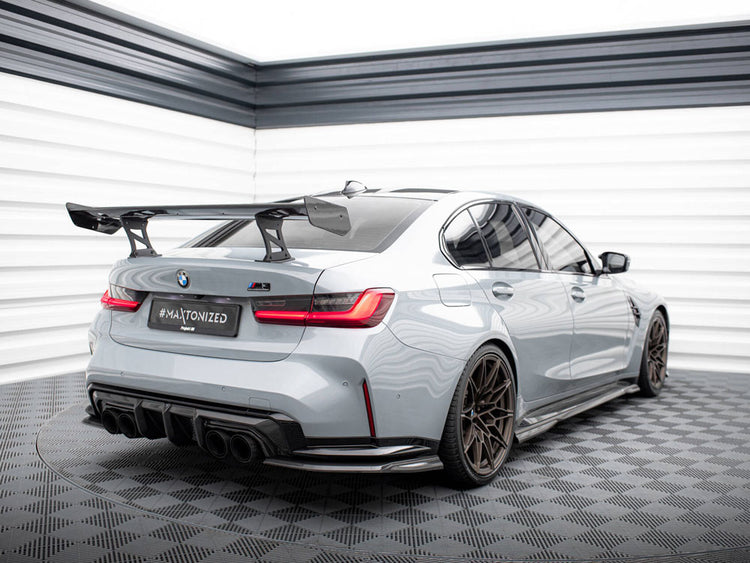 Carbon Spoiler With Internal Brackets Uprights BMW M3 G80 - Wayside Performance 