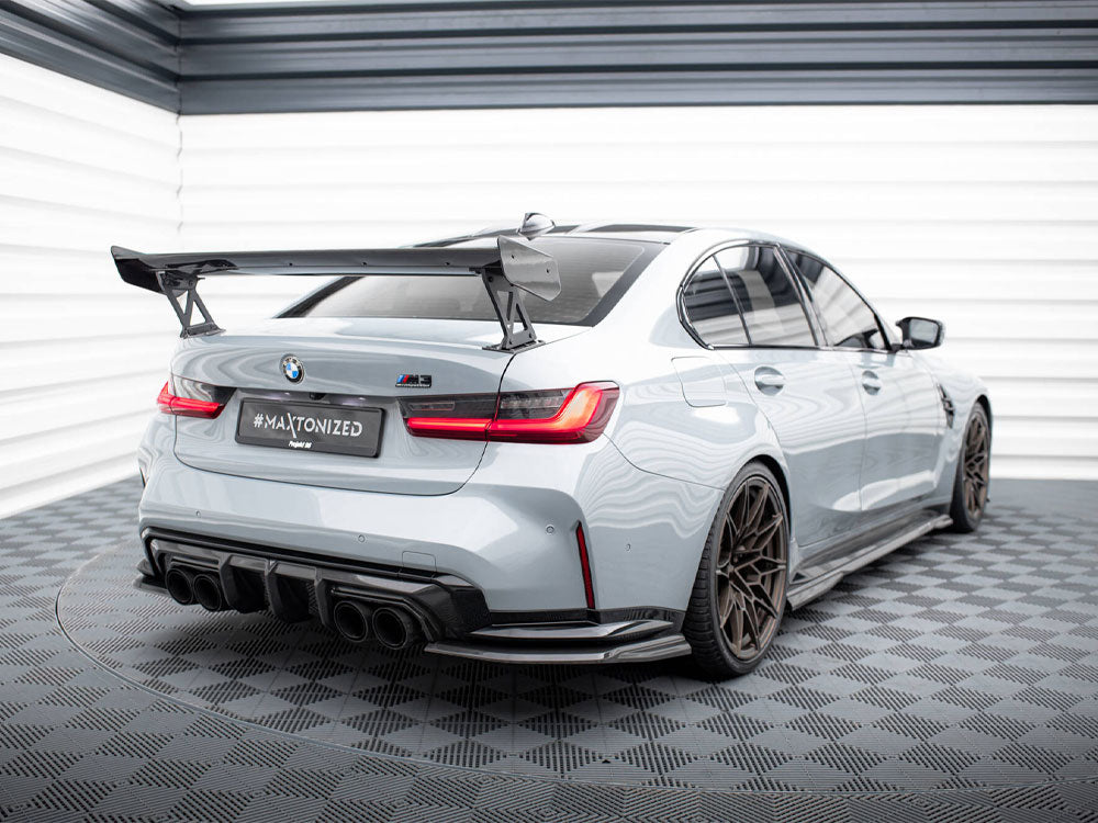 Carbon Spoiler With External Brackets Uprights BMW M3 G80 - Wayside Performance 