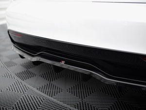 Central Rear Splitter (Vertical Bars) V.2 Tesla Model S Plaid Mk1 Facelift - Wayside Performance 