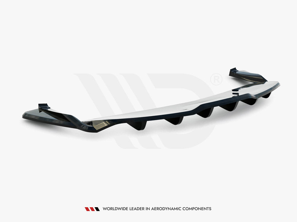 Central Rear Splitter (Vertical Bars) V.2 Tesla Model S Plaid Mk1 Facelift - Wayside Performance 