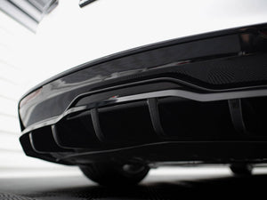 Central Rear Splitter (Vertical Bars) V.2 Tesla Model S Plaid Mk1 Facelift - Wayside Performance 