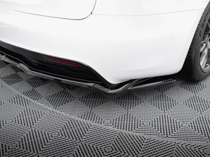 Central Rear Splitter (Vertical Bars) V.2 Tesla Model S Plaid Mk1 Facelift - Wayside Performance 