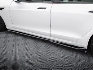Side Skirts Diffusers V.1 Tesla Model S Plaid Mk1 Facelift - Wayside Performance 