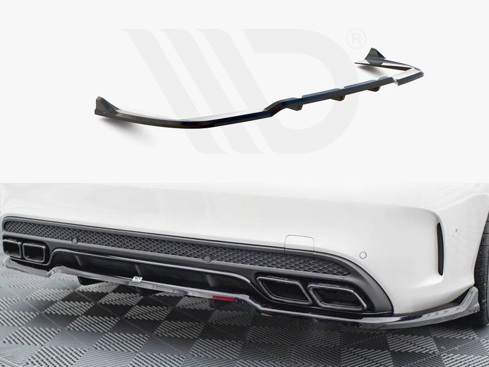 Central Rear Splitter (Vertical Bars) Mercedes-AMG C63 Sedan / Estate W205 / S205 - Wayside Performance 