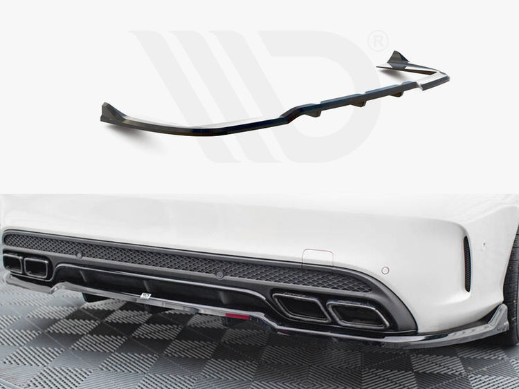 Central Rear Splitter (Vertical Bars) Mercedes-AMG C63 Sedan / Estate W205 / S205 - Wayside Performance 