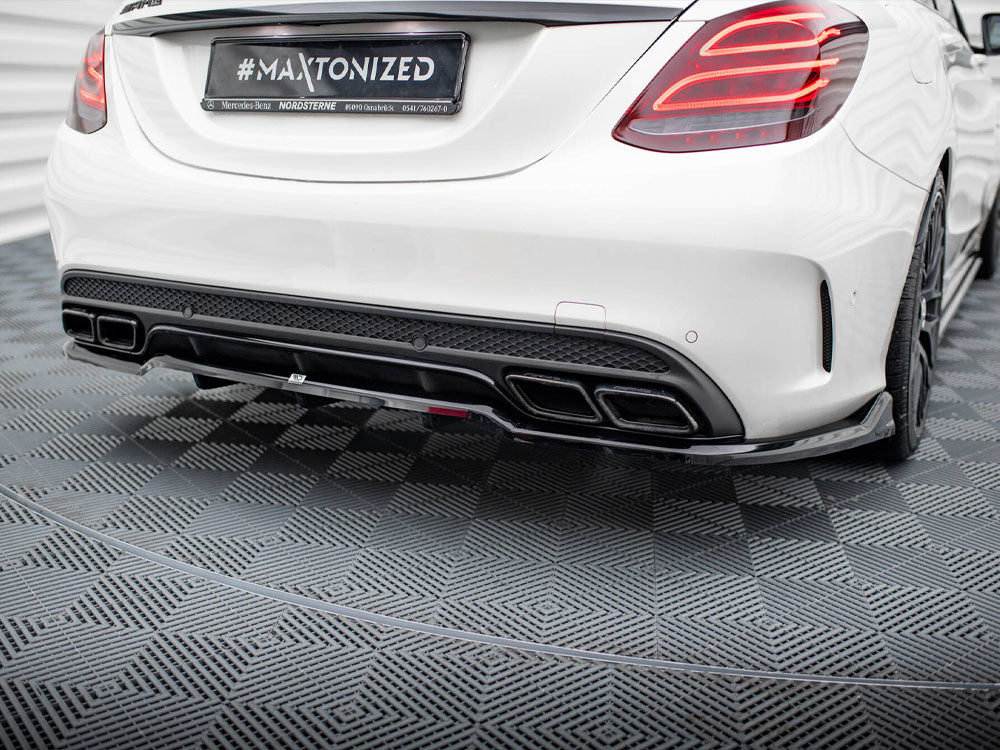 Central Rear Splitter (Vertical Bars) Mercedes-AMG C63 Sedan / Estate W205 / S205 - Wayside Performance 