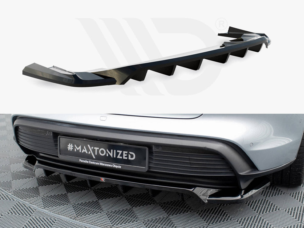 Central Rear Splitter (Vertical Bars) Porsche Taycan Mk1 - Wayside Performance 
