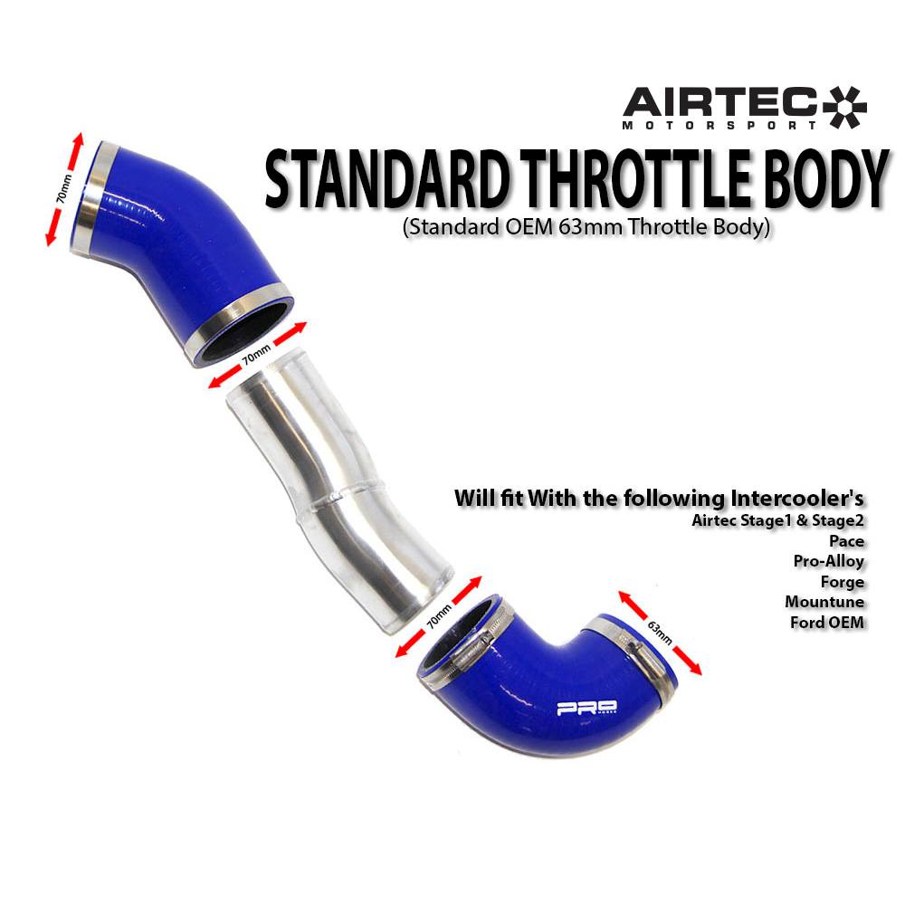 Airtec Motorsport 70mm Cold Side Boost Pipe for Mk2 Focus Rs - Wayside Performance 