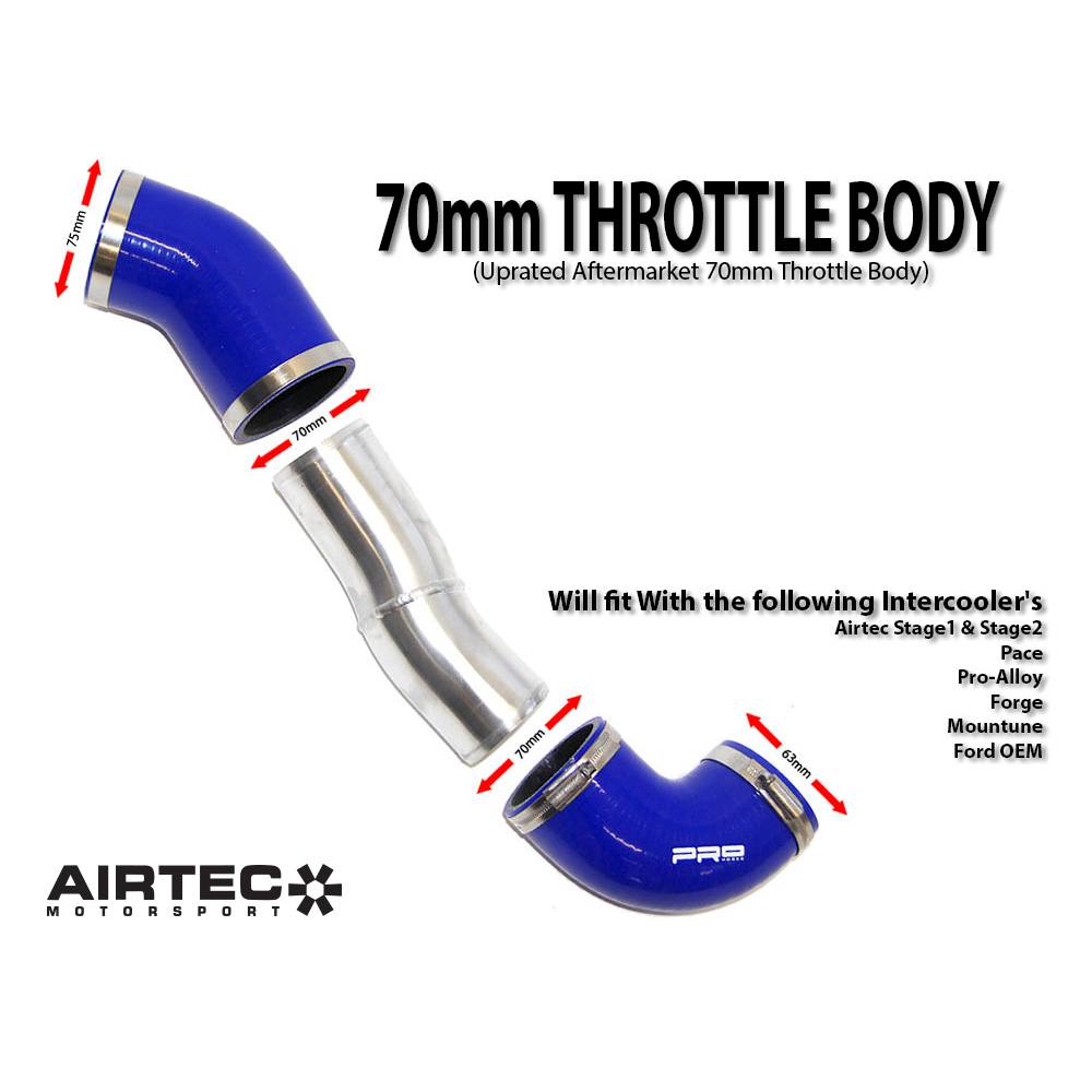 Airtec Motorsport 70mm Cold Side Boost Pipe for Mk2 Focus Rs - Wayside Performance 