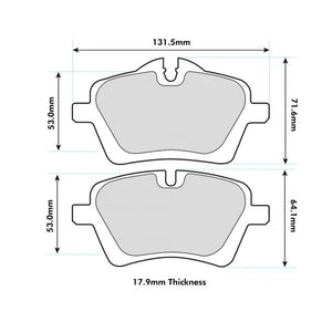 PBS MINI R50 to R61 Front ProRace Performance Brake Pads 8471PR - Wayside Performance 