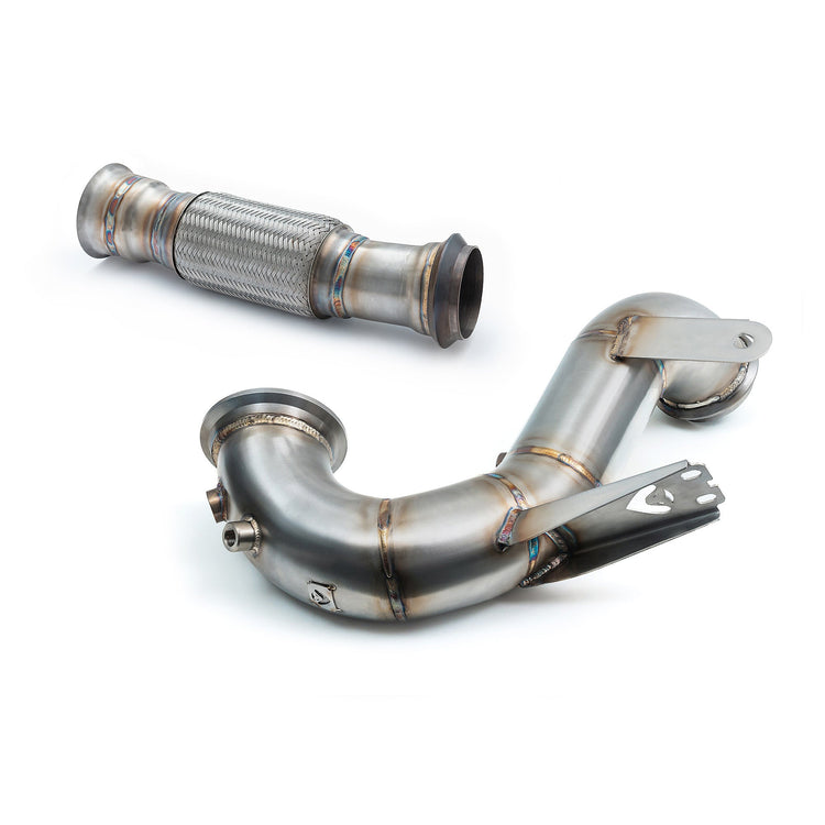 Cobra Sport Mercedes-AMG CLA 45 S Front Downpipe Sports Cat / De-Cat Performance Exhaust - Wayside Performance 