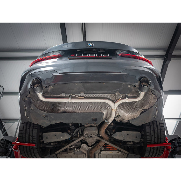 BMW 330e (G20) (19>) Non-Valved Venom Dual Exit Rear Axle Back Performance Exhaust - Wayside Performance 