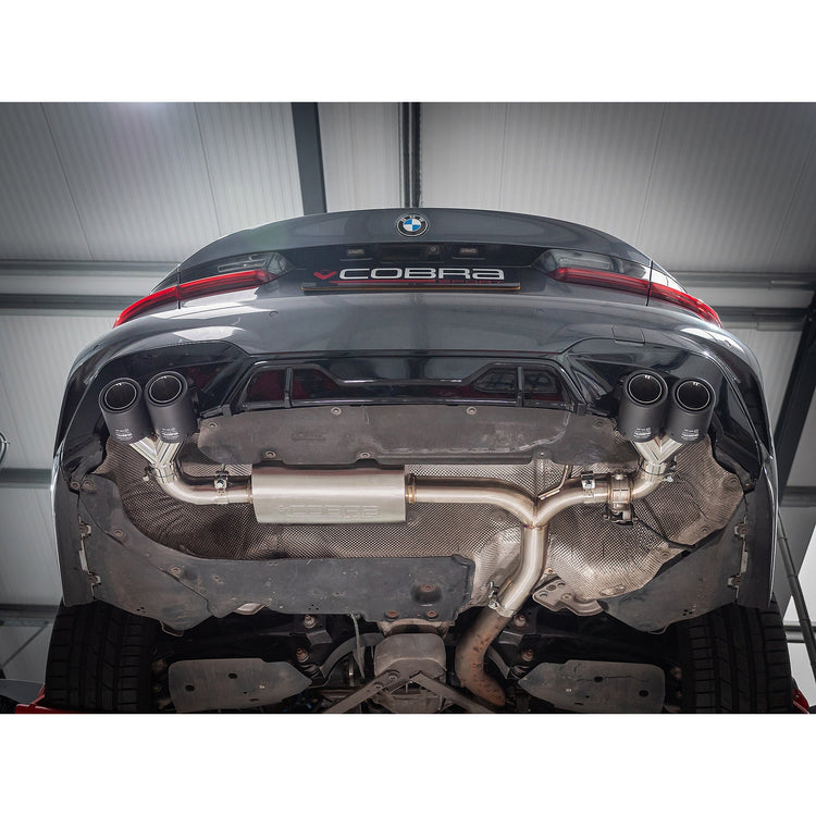 BMW 330e Touring (G21) (19>) Valved Quad Exit Rear Axle Back M3 Style Performance Exhaust - Wayside Performance 