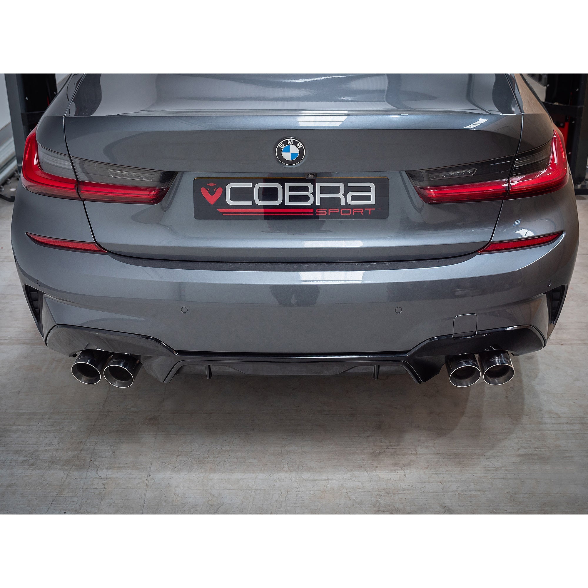 BMW 330e Touring (G21) (19>) Valved Quad Exit Rear Axle Back M3 Style Performance Exhaust - Wayside Performance 