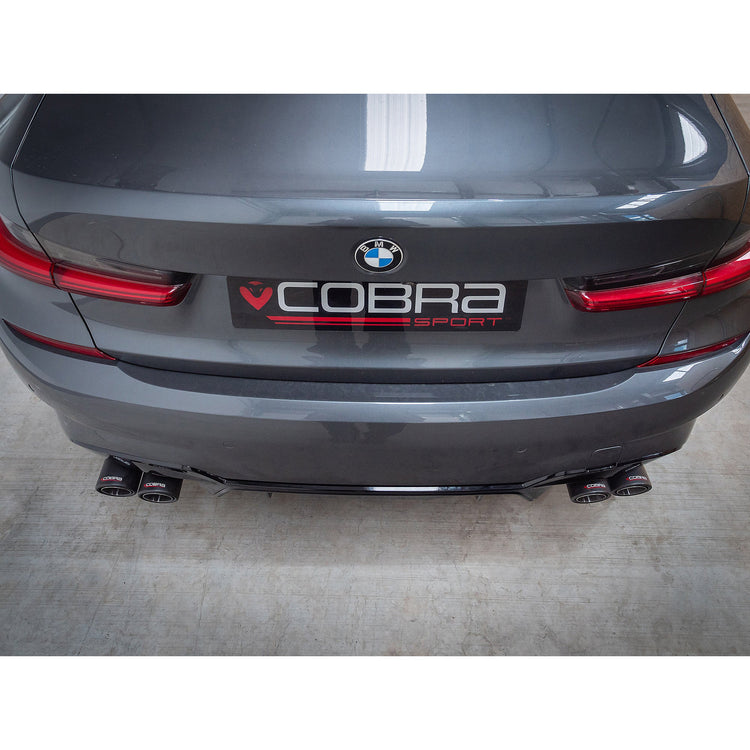 BMW 330e (G20) (19>) Valved Quad Exit Rear Axle Back M3 Style Performance Exhaust - Wayside Performance 