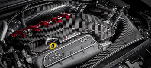 Eventuri Carbon Fibre Black and Red Engine Cover - RS3 Gen 2 / TTRS 8S / RS3 8Y - Wayside Performance 