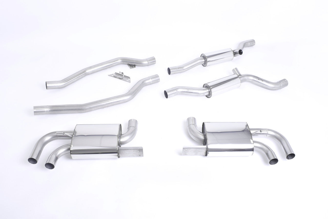 Milltek Cat-back Exhaust - Resonated (quieter). OEM-look (uses OE Tips) - Cayenne - 958 Turbo 4.8 V8 - 2010-2020 - SSXPO109 - Wayside Performance 