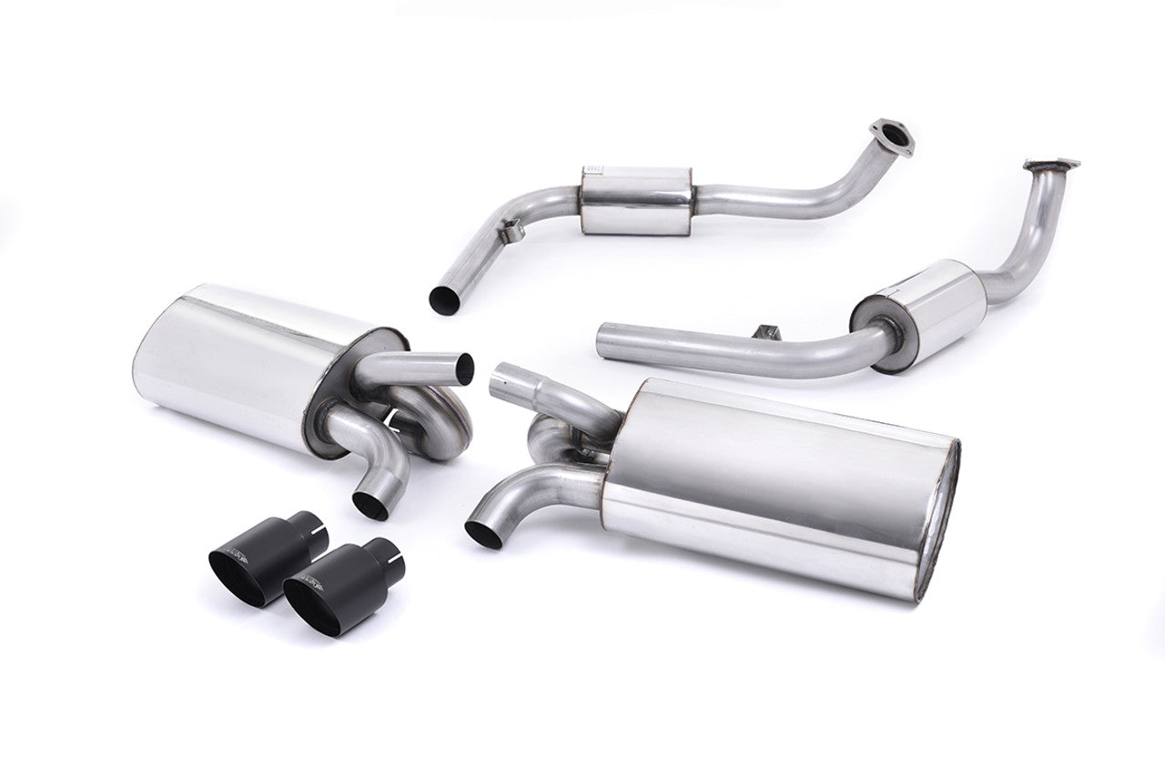 Milltek Cat-back Exhaust - Resonated (quieter). Ceramic Black Tips - Cayman - S 3.4 987 Gen2 - 2009-2013 - SSXPO117_1 - Wayside Performance 