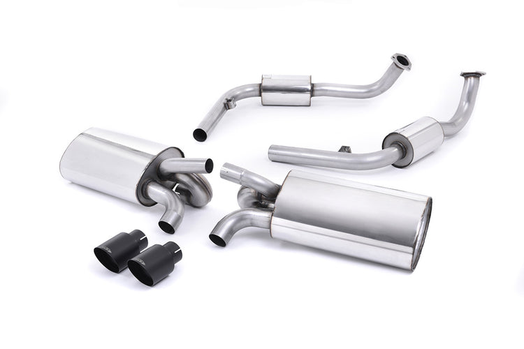 Milltek Cat-back Exhaust - Resonated (quieter). Ceramic Black Tips - Cayman - S 3.4 987 Gen2 - 2009-2013 - SSXPO117_1 - Wayside Performance 
