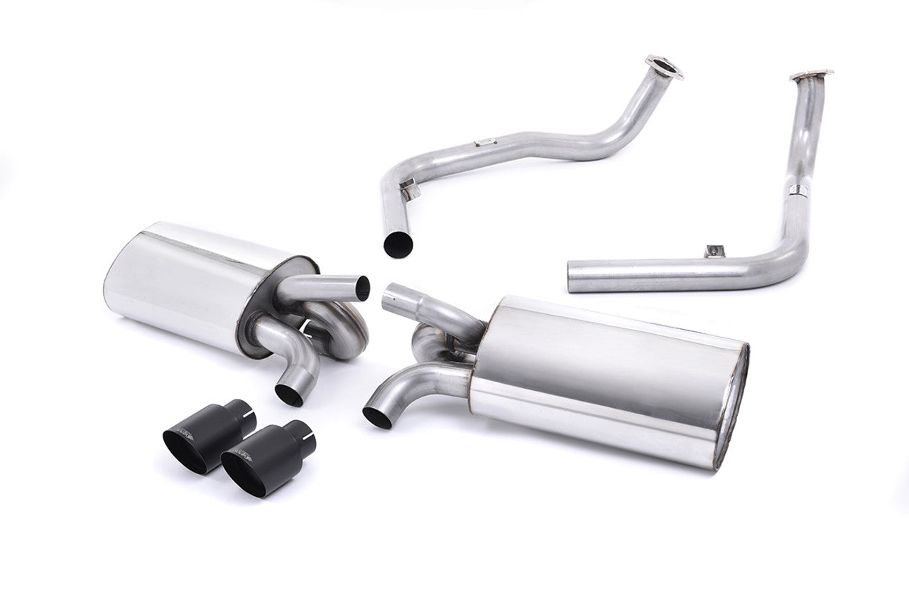 Milltek Cat-back Exhaust - Cerakote Black Tips. Exc. Rear Catalysts - Boxster - S 3.2 987 Gen1 - 2004-2009 - SSXPO121 - Wayside Performance 