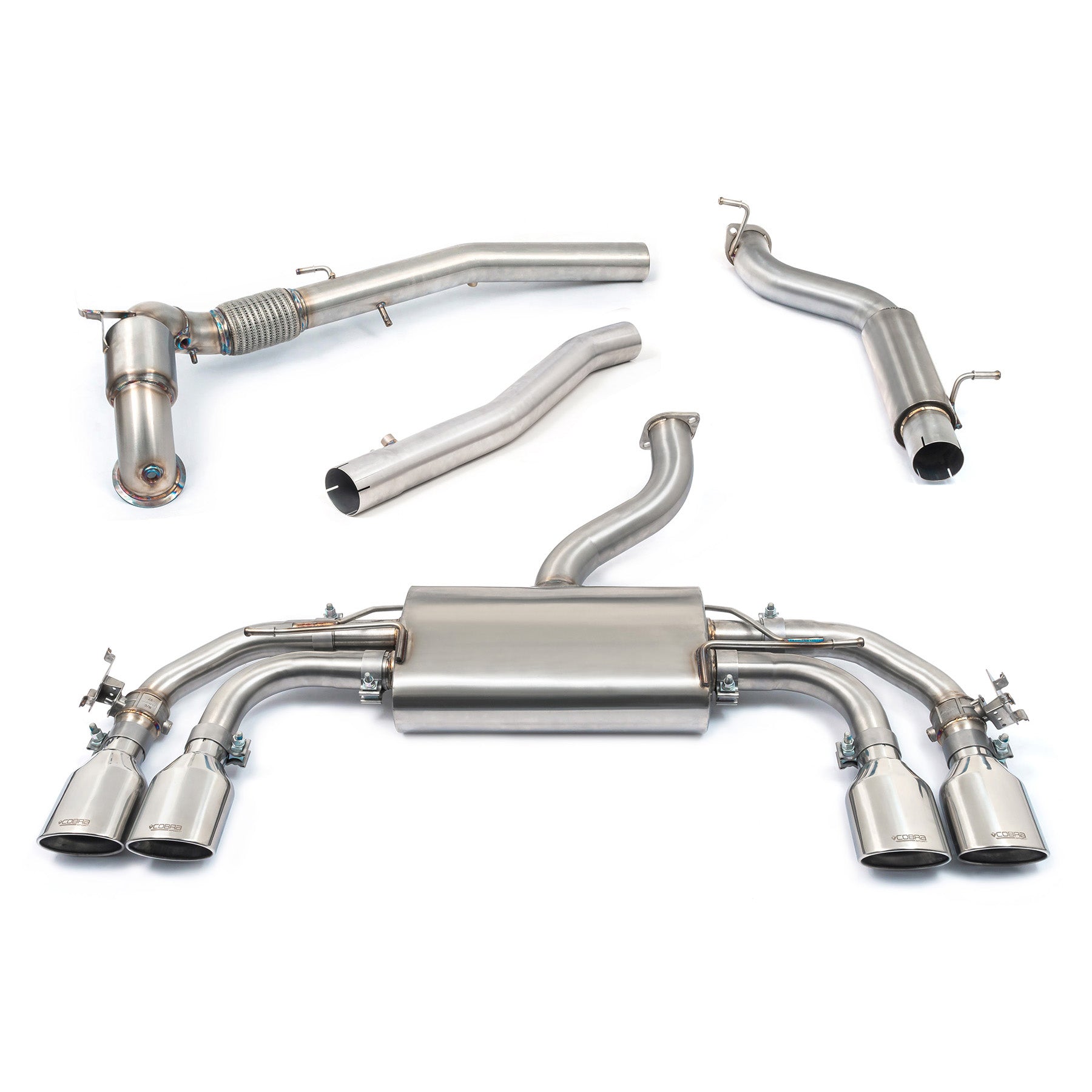Cobra Sport VW Golf R (Mk8) 2.0 TSI (21>) Valved Turbo Back Performance Exhaust - Wayside Performance 