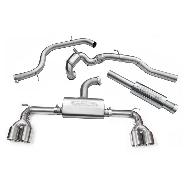 Cobra Sport VW Golf GTI (Mk7) 2.0 TSI (5G) (12-17) Quad Exit Turbo Back Golf R Style Performance Exhaust - Wayside Performance 