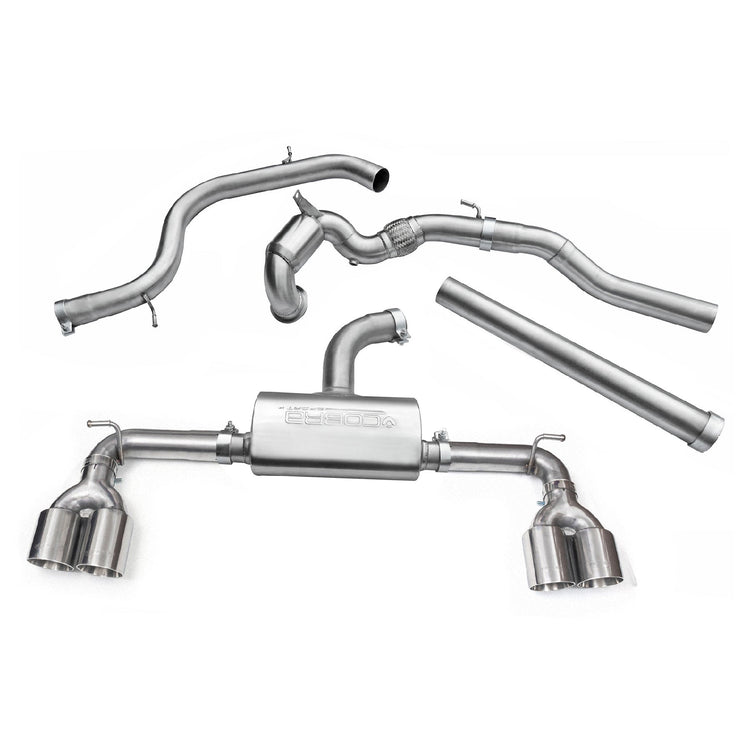 Cobra Sport VW Golf GTI (Mk7) 2.0 TSI (5G) (12-17) Quad Exit Turbo Back Golf R Style Performance Exhaust - Wayside Performance 