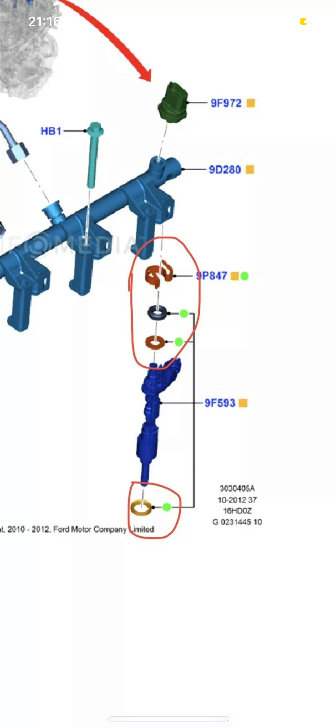 MK7 Ford Fiesta ST ST180 1.6 Ecoboost Injector Seal Kit Genuine Ford - Wayside Performance 