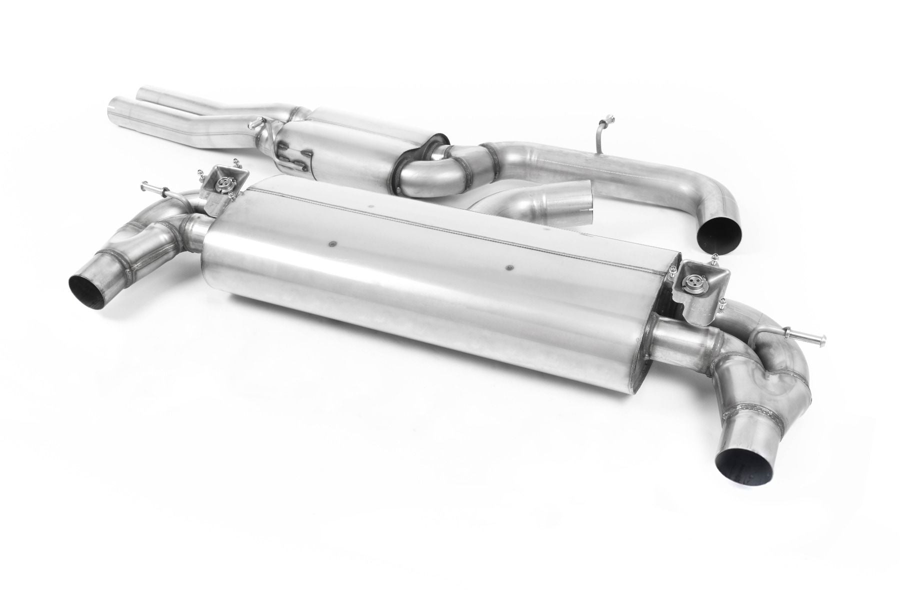 Milltek Cat Back Resonated with Burnt Titanium Oval Trims - TT Mk3 - TTRS 2.5TFSI Quattro (OPF/GPF Models) - Wayside Performance 