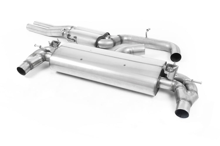Milltek Cat Back Resonated with Burnt Titanium Oval Trims - TT Mk3 - TTRS 2.5TFSI Quattro (OPF/GPF Models) - Wayside Performance 